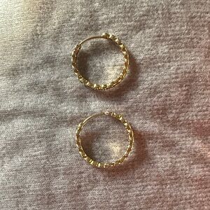 Kae by Karrueche Plated Gold with Emerald Green Hoop Earrings